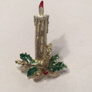 Christmas Brooch - Candle Motif